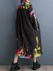 Black Vintage Print Oversized Dress For Women Spring Autumn New Korean Long Sleeve Loose Casual Shirt Dress Elegant Clothes 2026_ecoleips.com