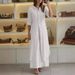 Women's Clothing New Products Summer And Autumn Urban Elegant Cotton And Linen Slim Waist Long Shirt Wide Leg Pants Suit_ecoleips.com