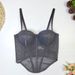 Women's Clothing Fishbone Sexy Mesh Tube Top Backless Design Sense Line Contrast Color Waist Sexy Top_ecoleips.com