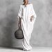 Women's Clothing Retro Long Sleeve Off-Shoulder Casual Dress Elegant Solid Color Thin Summer Fashion For Adult Ladies_ecoleips.com