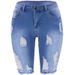 Women's Clothing Candy Color Hole Large Size Women's Jeans_ecoleips.com
