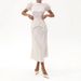 Women's 2 Piece French Vintage Floral Print Puff Sleeve Belted Top And Mermaid Midi Skirt Set – Elegant Casual Outfit_ecoleips.com