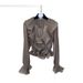 Women's Korean Retro Ruffled V Neck Pleated Chiffon Long Sleeve Shirt Elegant Sophisticated Style Spring 2026_ecoleips.com