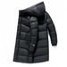 Women's Clothing Men's & Women's Long Winter Coat With Graphene Lining, Thickened Black Hooded Jacket For Cold Weather, Stylish Casual Outerwear_ecoleips.com
