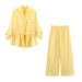 ZA Foreign Trade European American Women's Clothing 2025 Summer New Safari Style Turn-down Collar Long Sleeve Shirt And_ecoleips.com