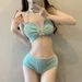 New Women's Sexy Swimsuit Set Two Piece Skirt Style Bikini Small Busts Hot Spring Vacations_ecoleips.com