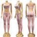 Aria Basics Aria Basics Y9006 European And American Cross-border Women's Clothing Summer New Letter Print Fashion Yoga Sports Casual Two-piece_ecoleips.com