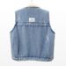 Autumn And Winter Lamb Wool Plus Velvet Thickened Patch Denim Vest Women's Loose Korean Cotton Vest Waistcoat Jacket_ecoleips.com