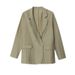 Sinan Wrinkle Texture French Linen Blend Thin Blazer Autumn Winter New SN5012_ecoleips.com