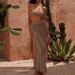 Women's Clothing Vacation Three Dimensional Hook Flower Hollow Back Strap Fashion Sun Protection Long Skirt Beach Cover Up Suit_ecoleips.com