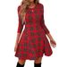2025 European And American Retro Women's Plaid Fashion Long Sleeve Irregular Elegant Slim Dress_ecoleips.com