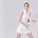 Small Stand-up Collar Zipper Sleeveless Tennis Dress Set Anti-light Elastic Quick-drying Sports Skirt With Chest Pad Tennis Skirt_ecoleips.com