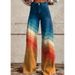 Cross-Border Foreign Trade Women's Plus Size Denim Hot-Selling 3D Printed Casual Wide-Leg Flared_ecoleips.com