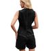 Women's Clothing Summer Washed New Sleeveless Casual Denim Shorts Suit_ecoleips.com