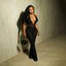 Women's Clothing Women's Sexy Halter Neck Jumpsuit Backless Deep V Neck Lace Detail European American Style Hot Selling With Shorts_ecoleips.com