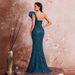 Elegant Sophisticated Evening Gown High Fashion Sequined One-Shoulder Graduation Ball Mermaid Dress for European American Parties_ecoleips.com