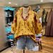 2025 European And American Independent Brand High-neck Mid-sleeve Shirt, Plus-size Artistic Oil Painting Striped_ecoleips.com