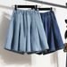 Women's Clothing Ice Silk Denim Shorts Women's High Waist Summer Thin New Pants Skirt Large Size Fat Mm Slim Tencel Shorts_ecoleips.com