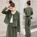 Women's Suit High-End Fashion Corduroy Two-Piece Set Autumn Wide Leg Pants Western Style_ecoleips.com