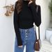 Semi-High-Neck Base Layer T-Shirt For Women, Solid Color T-Shirt For Autumn And Winter, Long-Sleeved Korean Style, Slimm_ecoleips.com