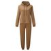 Women's Clothing popular autumn and winter women's sports and leisure hooded sweatshirt set two piece set_ecoleips.com
