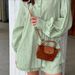 Green Cotton Jacquard Breathable Loose Long Sleeve Shorts Pajamas Two-Piece Set European And American Autumn New_ecoleips.com