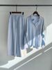 Plus Size Spring Loose Vintage Linen Long Sleeve Shirt & High Waist Wide Leg Pants Two-Piece Set_ecoleips.com