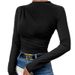 2025 Solid Color Slim Fit Bottom Sweater With Versatile Pleated Design, Long Sleeved T-shirt, Women's Top_ecoleips.com