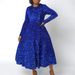 Aria Basics Aria Basics D469 Cross-Border New Women's Clothing Round Neck Long Sleeve Solid Color Sequin High Waist Elegant Mid-Length European_ecoleips.com