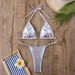 Women's Clothing Sexy Bikini Women's Two Piece Strap Bright Solid Color Swimsuit_ecoleips.com