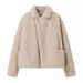 Women’s Casual Tassel Trim Jacket – Oversized Lapel Coat With Button Closure, Lightweight Polyester (S-XL, Khaki)_ecoleips.com