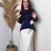 Elegant Long Sleeve Floral Print A-Line Dress For Women, Soft & Comfortable Polyester Cotton Blend, Summer Casual Dress With Round Neck_ecoleips.com