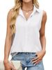 K New Solid Color Collar Button Tank Top For Women_ecoleips.com