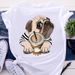 Eurean And American Cross-border Foreign Trade Women's Clothing Cartoon Animal Print Round-neck Short-sleeve T-shirt_ecoleips.com