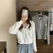 Waffle Knit Thin Sweatshirt For Women, New Early Spring Autumn Style, Loose And Versatile, Trendy Brand Hoodie Jacket,_ecoleips.com