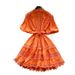 French Retro Lace Splicing Tie Waist Dress For Women Lantern Sleeve Slim Temperament A-Line Skirt Fashionable Palace Style_ecoleips.com