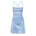 Summer Low Cut Slim Fit Suspender Dress for Women European And American Style Niche Design Backless Solid Color Sexy Dress_ecoleips.com