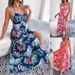2026 Spring/Summer European And American Floral Sleeveless Hollow Out Strap Long Vacation Beach Dress_ecoleips.com