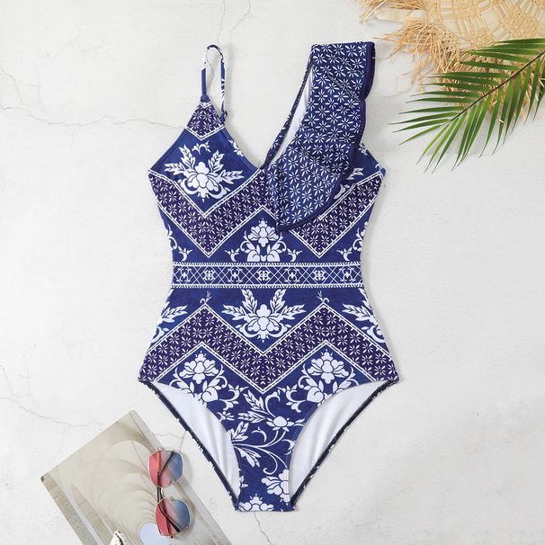 Women's new sexy backless printed swimsuit swimsuit _ecoleips.com