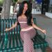 French Style Women's Fashion Sexy Polka Dot Vest Top And Color Block Low Waisted Trousers Set European American Style Summer New Arrivals_ecoleips.com
