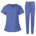 Nurse Uniforms For Men And Women Solid Color Doctor Nurse Work Clothes Suits Short Sleeves And Long Pants Scrubs_ecoleips.com
