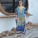 Women's Clothing Green Feather Print Loose Large Size Robe Beach Dress Bikini Sunscreen Shirt_ecoleips.com