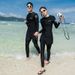 Aria Basics One-piece Unisex Swimwear, Two-piece Long-sleeve Long-pants Set, Solid Color Conservative Diving Suit For Surfing And_ecoleips.com