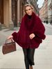 Elegant Faux Fur Batwing Coat - Stylish Sleeveless Vest With Luxe Trim, Versatile One-Size Fit For Women_ecoleips.com