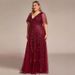 Women's Clothing Large Size Bridesmaid Dress Toast Evening Dress Sequined Mesh Fishtail Slim Banquet Host Dress_ecoleips.com