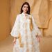 Women's Clothing Sequins Burnt Flower Evening Puff Sleeve Dress_ecoleips.com