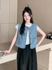 Fashionable Stylish Versatile Layered Denim Vest Women Spring Summer New Loose Short Sleeveless Jacket For Petite Casual_ecoleips.com