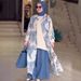 Women's Clothing Summer Fashion Print New Long Sleeved Loose Collarless Cardigan Dress_ecoleips.com