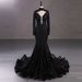 Women's Clothing Bride High Waist Black Fishtail Dress New Light Luxury Temperament Wedding Wedding Dress Long Sleeve Evening Dress Female_ecoleips.com