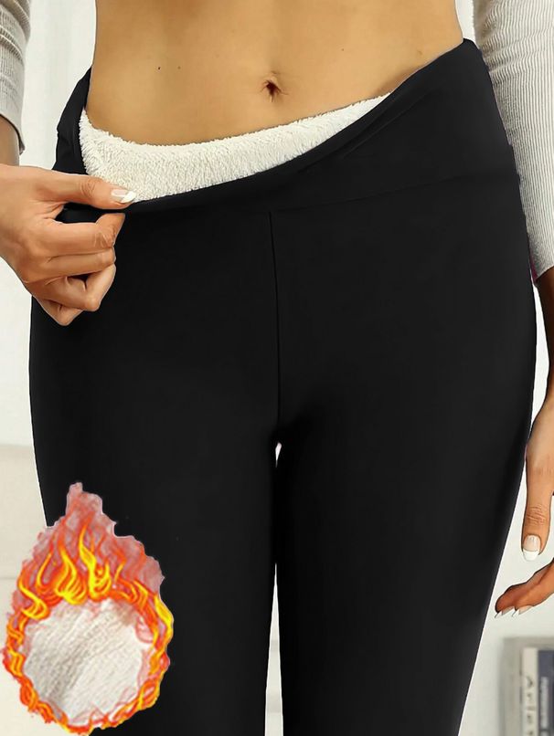 Women's Clothing Women's Slimming Wool Pants Fleece Lined Thermal Thick Leggings For Formal & Casual For Women_ecoleips.com